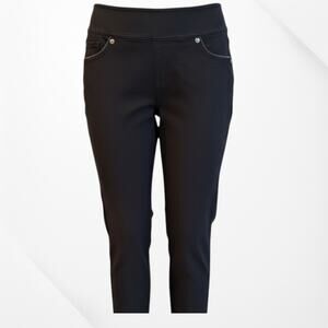 Women's Black Nygard Slims Pull On Capri Jeggings With Piping Trim- S